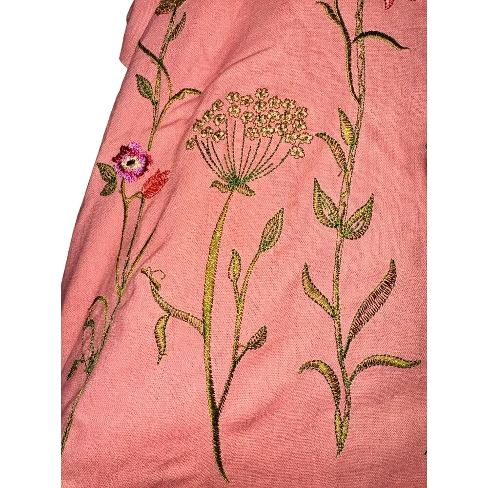 Studio Ease Floral Embroidered Butterfly Jacket with Dress Linen Fairy Sz 18W - Picture 8 of 16